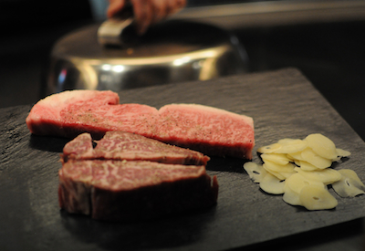 Carne de Kobe en el teppanyaki